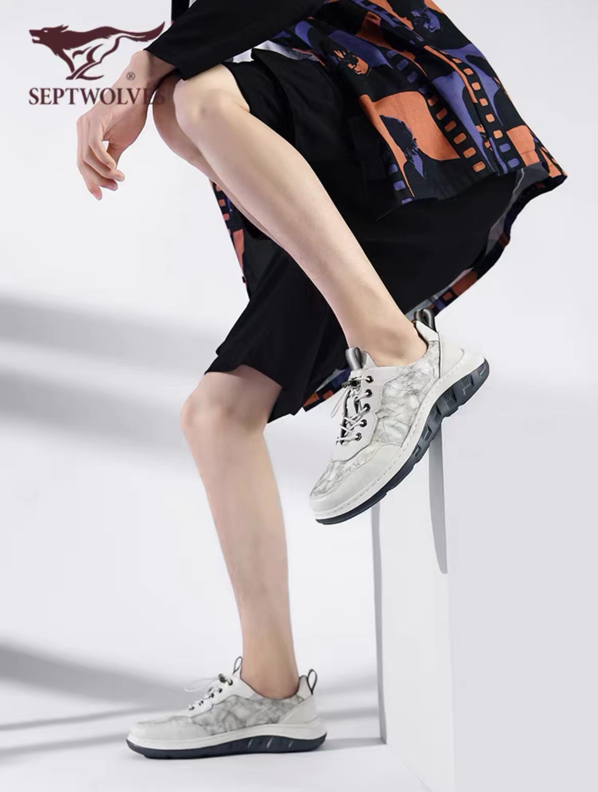 七匹狼品牌男鞋新款夏季透气白色鞋子男百搭潮鞋男士休闲运动鞋