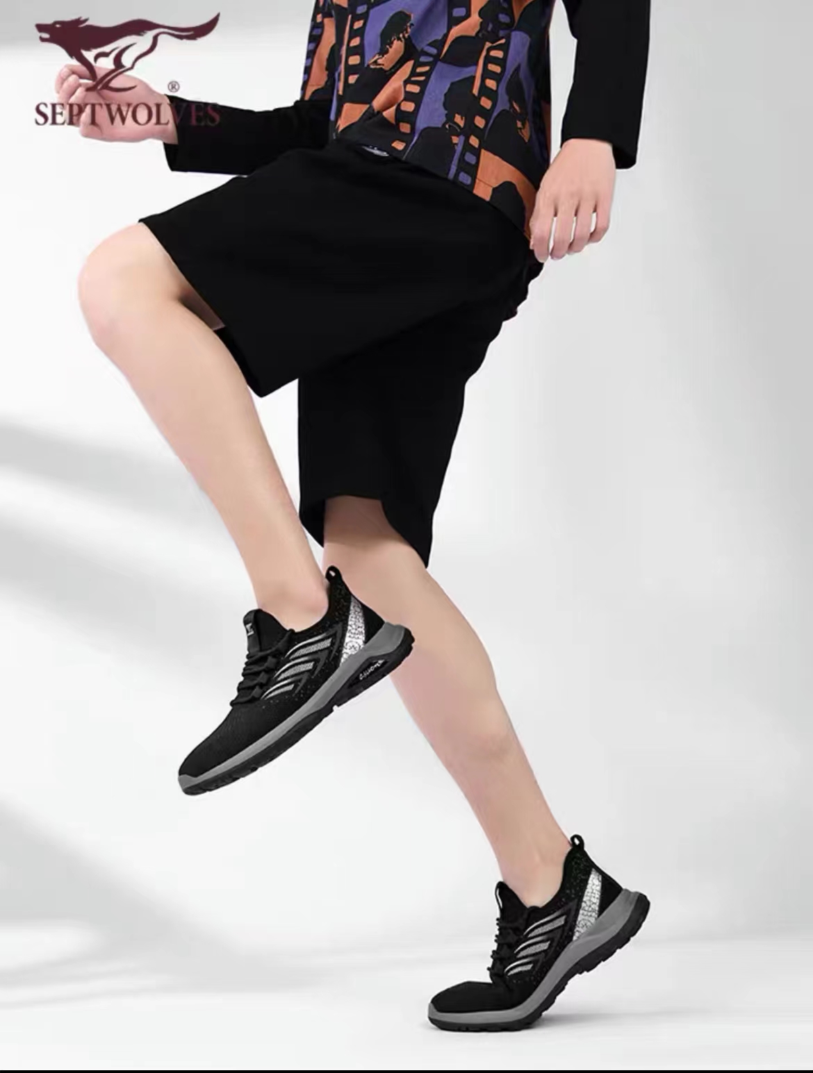 七匹狼薄款透气男鞋新款飞织网鞋男轻便夏季镂空运动鞋网面鞋男款